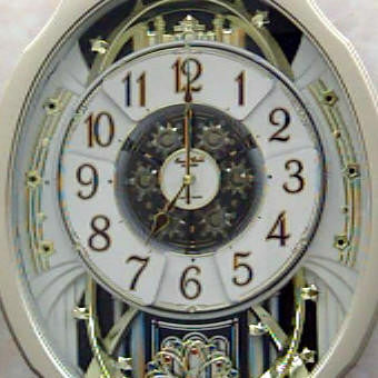 FastFurnishings Moving Face Pendulum Wall Clock - Plays Melodies Every Hour