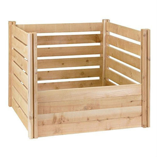 FastFurnishings Outdoor 174-Gallon Wooden Compost Bin made from Eco-Friendly Cedar Wood