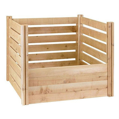 FastFurnishings Outdoor 174-Gallon Wooden Compost Bin made from Eco-Friendly Cedar Wood