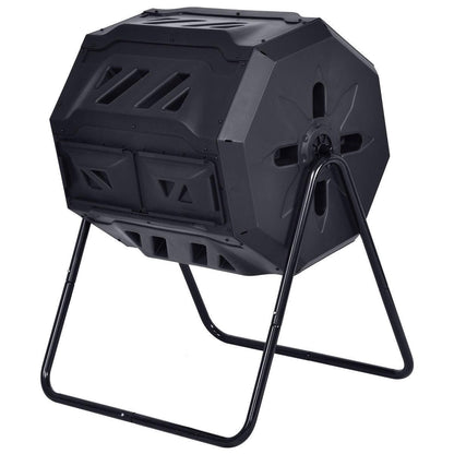 FastFurnishings Outdoor 43-Gallon Compost Bin Tumbler Home Garden Composter