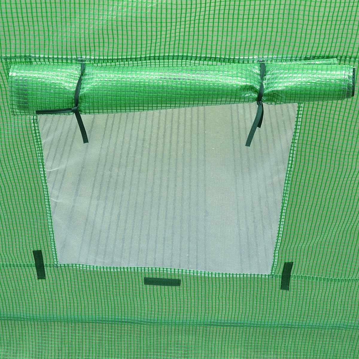 FastFurnishings Outdoor 7 x 12 Ft Greenhouse Kit with Steel Frame and Green Cover