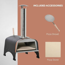 FastFurnishings Outdoor Backyard Portable Pizza Oven with Thermometer