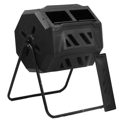 FastFurnishings Outdoor Garden 5.7 Cubic Ft Rotating Composting Bin Tumbler
