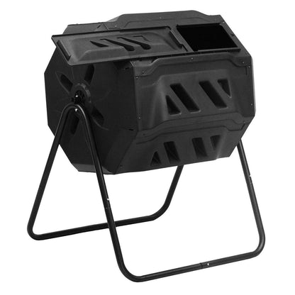FastFurnishings Outdoor Garden 5.7 Cubic Ft Rotating Composting Bin Tumbler