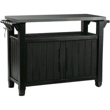 FastFurnishings Outdoor Grill Party Bar Serving Cart with Storage in Graphite Grey
