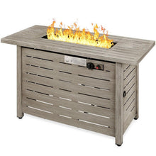 FastFurnishings Outdoor Heating Grey Steel LP Gas Propane Fire Pit w/ Auto Ignition