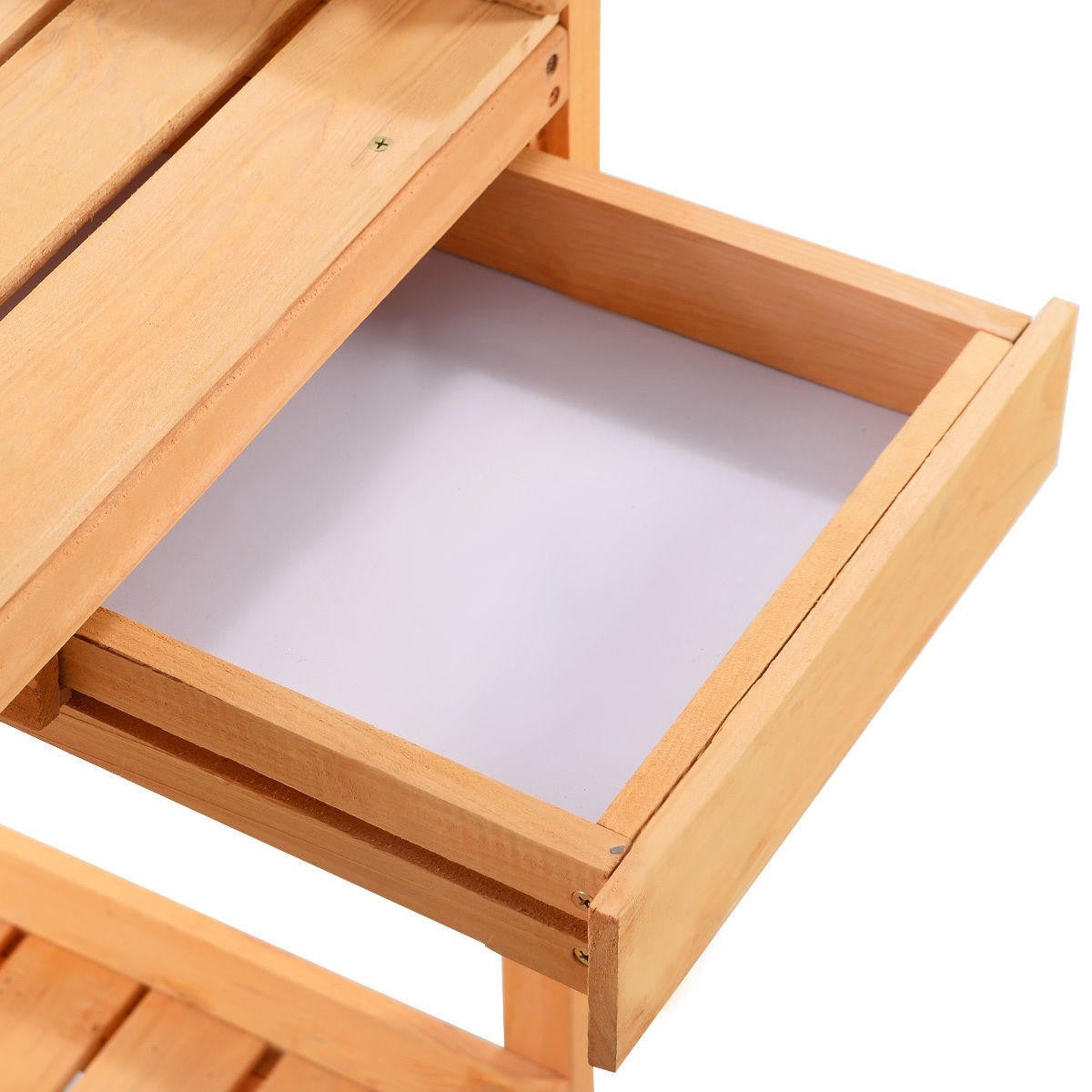 FastFurnishings Outdoor Home Garden Wooden Potting Bench with Storage Drawer