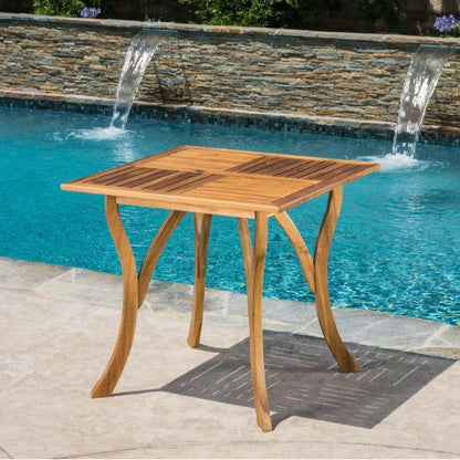 FastFurnishings Outdoor Solid Wood 31.5 inch Square Patio Dining Table
