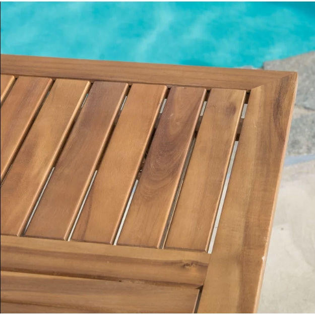 FastFurnishings Outdoor Solid Wood 31.5 inch Square Patio Dining Table