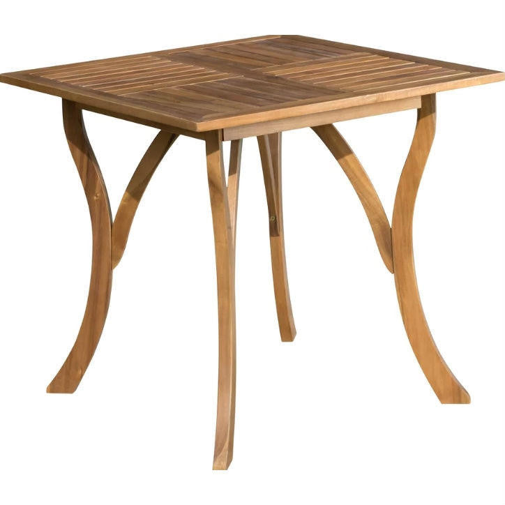FastFurnishings Outdoor Solid Wood 31.5 inch Square Patio Dining Table