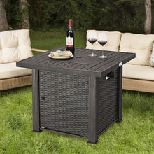 FastFurnishings Outdoor Square Propane Gas Fire Pit Table with Adjustable Flame