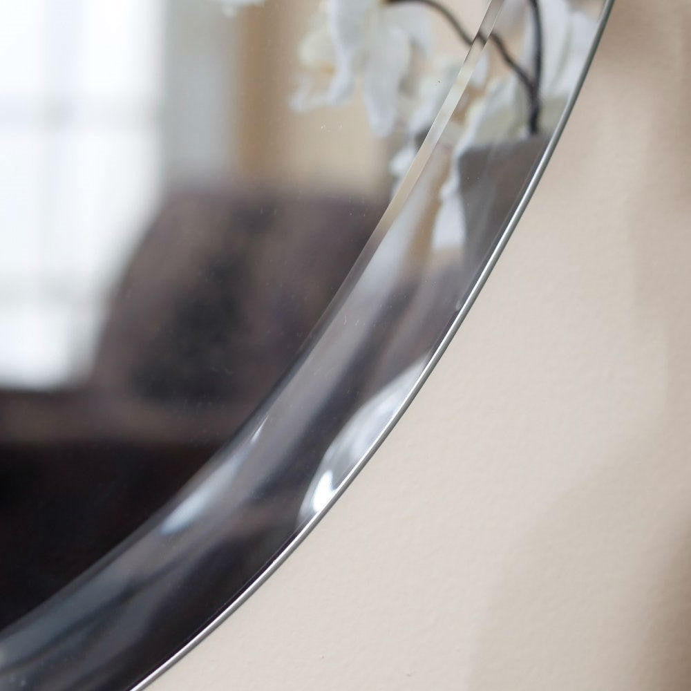 FastFurnishings Oval 36-inch Frameless Beveled Vanity Wall Mirror
