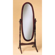 FastFurnishings Oval Cheval Mirror Full Length Solid Wood Floor Mirror in Cherry