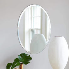 FastFurnishings Oval Frameless 36-inch Beveled Bathroom Bedroom Living Room Vanity Wall Mirror