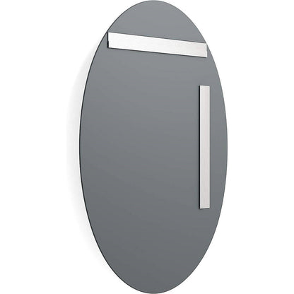 FastFurnishings Oval Frameless 36-inch Beveled Bathroom Bedroom Living Room Vanity Wall Mirror