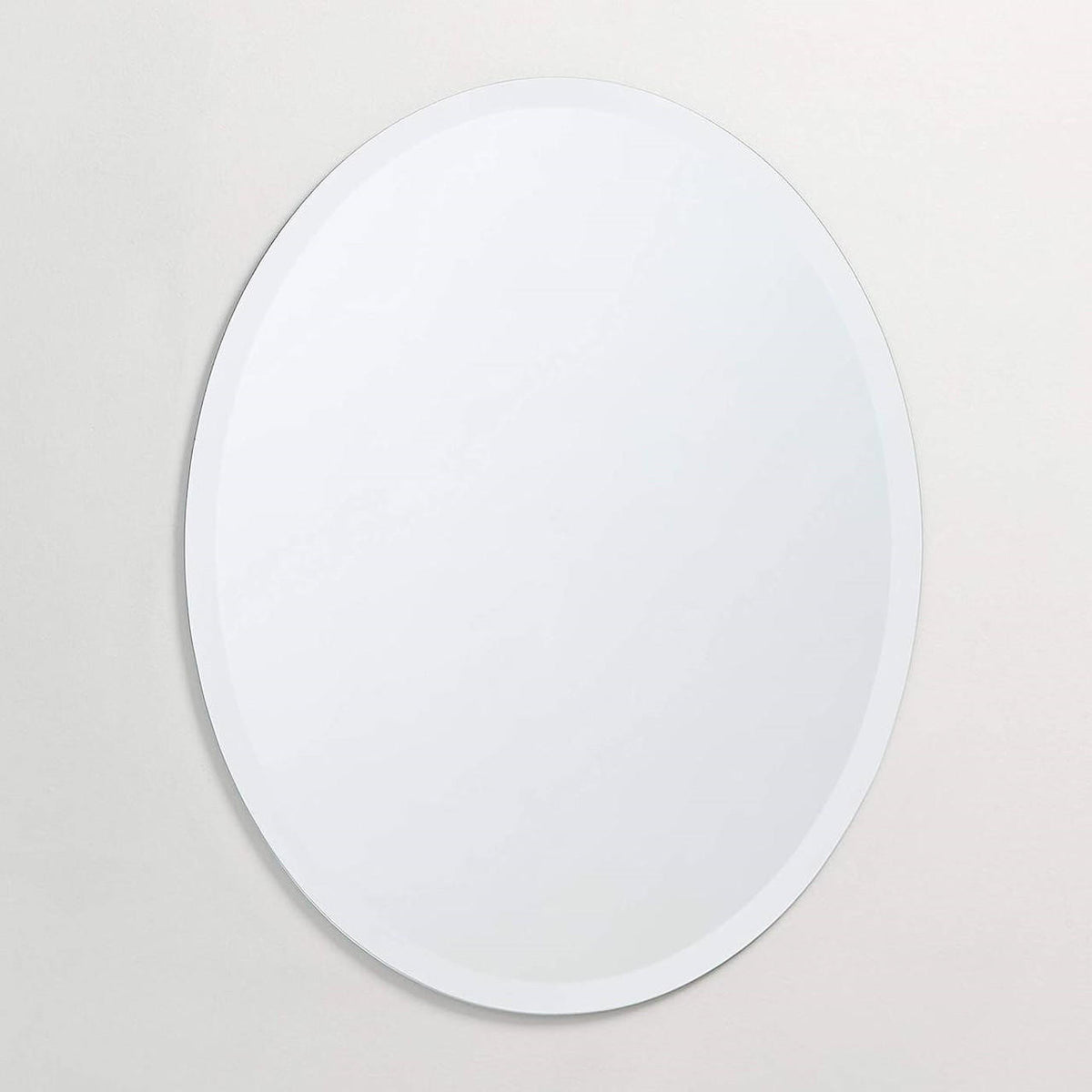 FastFurnishings Oval Frameless 36-inch Beveled Bathroom Bedroom Living Room Vanity Wall Mirror