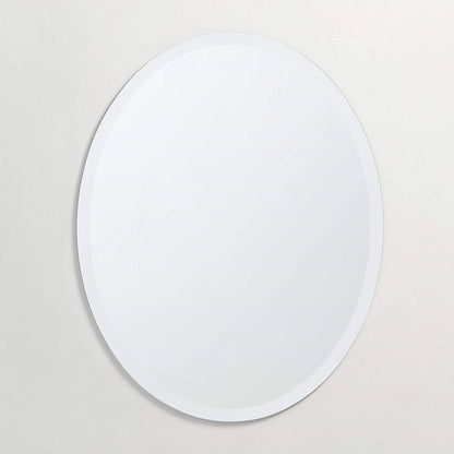 FastFurnishings Oval Frameless 36-inch Beveled Bathroom Bedroom Living Room Vanity Wall Mirror