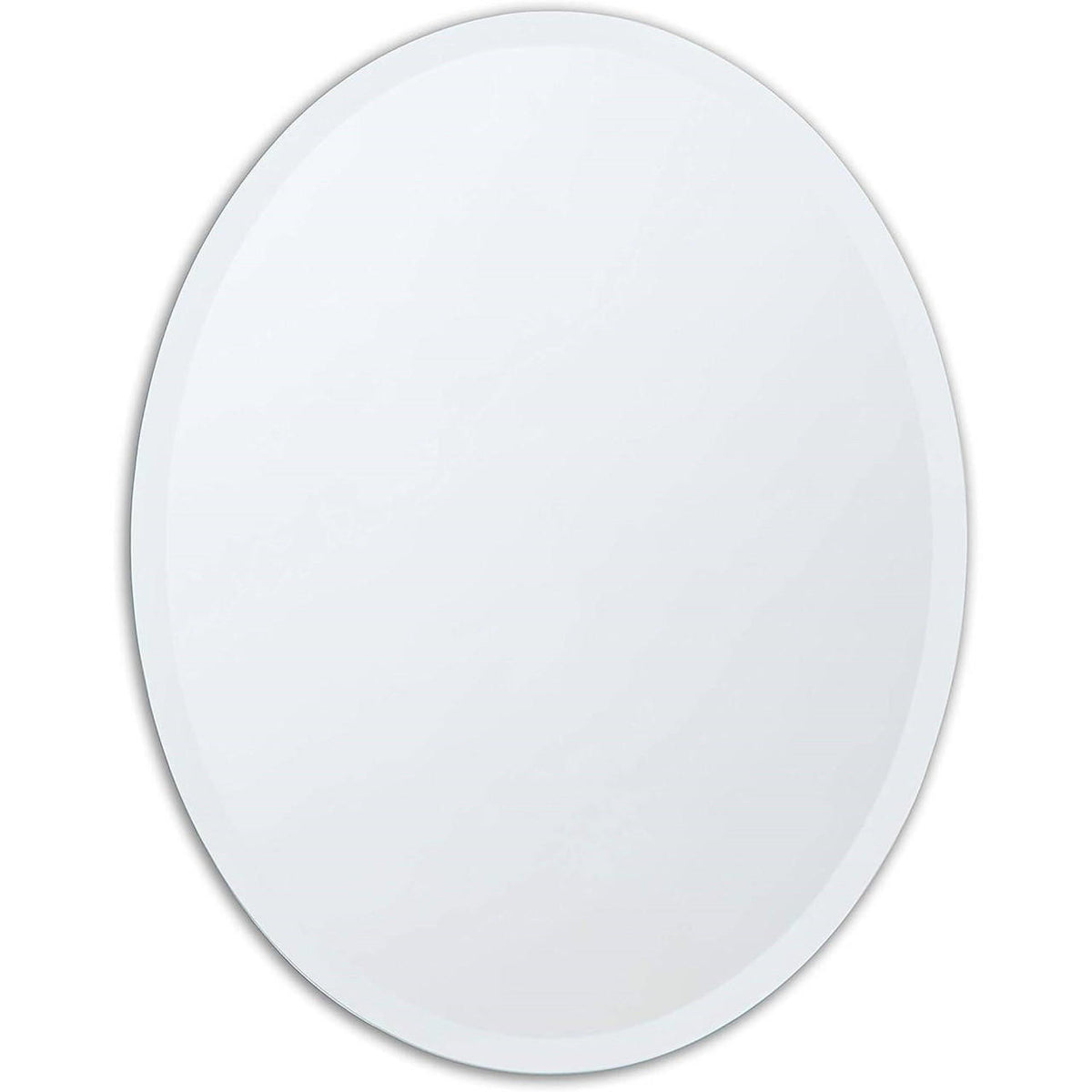 FastFurnishings Oval Frameless 36-inch Beveled Bathroom Bedroom Living Room Vanity Wall Mirror