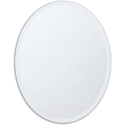FastFurnishings Oval Frameless 36-inch Beveled Bathroom Bedroom Living Room Vanity Wall Mirror