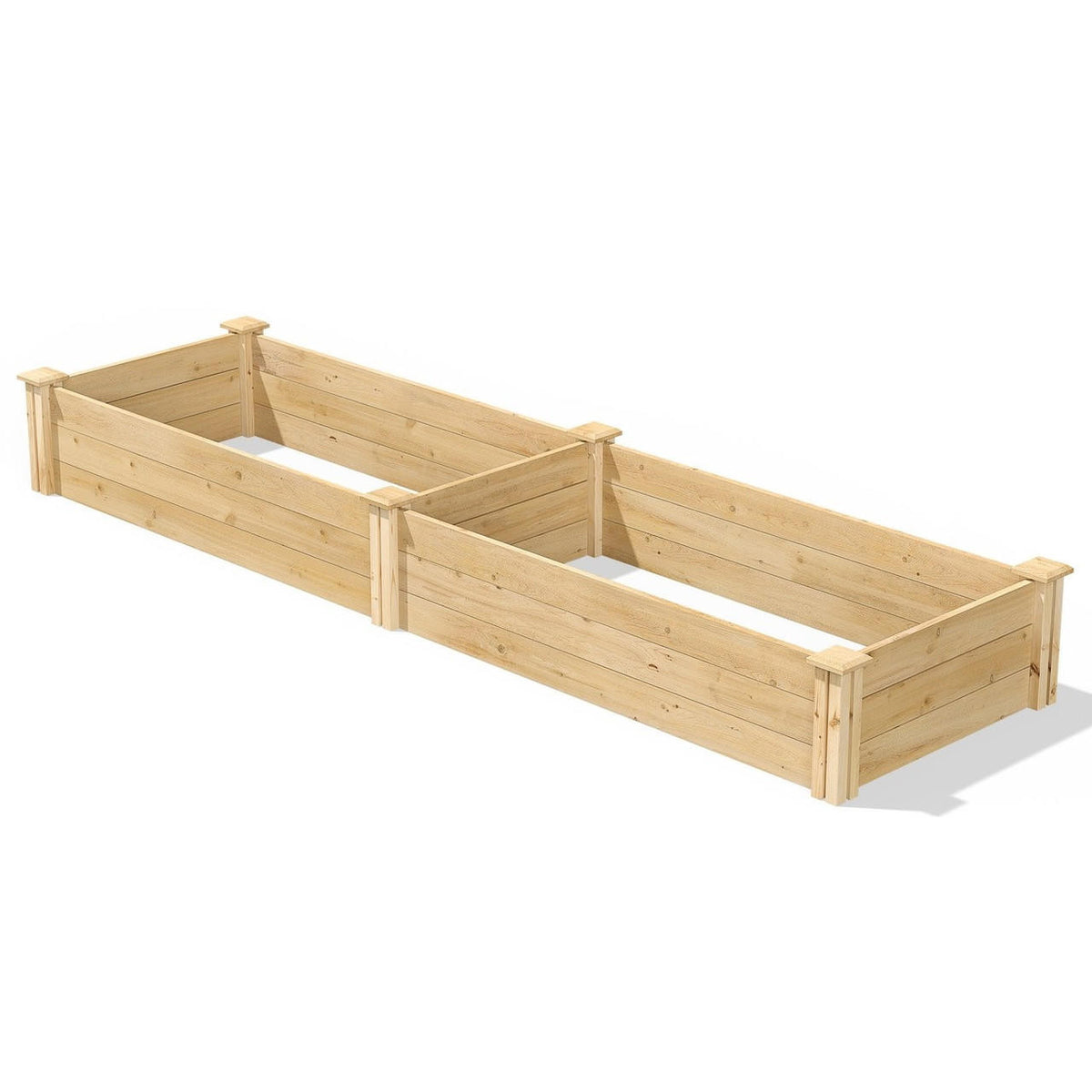 FastFurnishings Pine Wood 2-Ft x 8-Ft Outdoor Raised Garden Bed Planter Frame - Made in USA