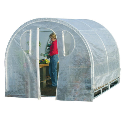 FastFurnishings Polytunnel Hoop House Style Greenhouse (8' x 8')