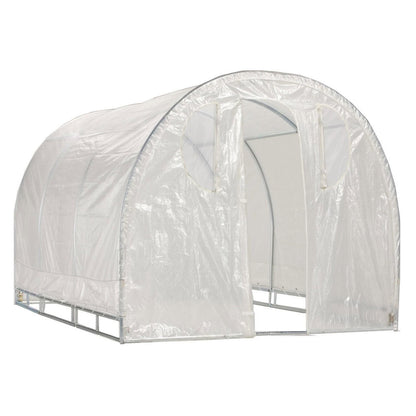 FastFurnishings Polytunnel Hoop House Style Greenhouse (8' x 8')