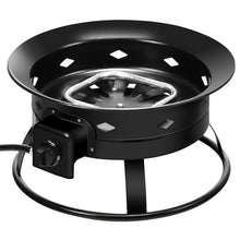 FastFurnishings Portable Outdoor Black Metal Propane Fire Pit with Cover and Carry Kit