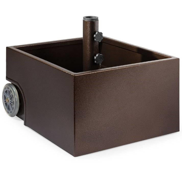 FastFurnishings Portable Wheeled Powder Coated Steel Umbrella Base Stand / Planter Box