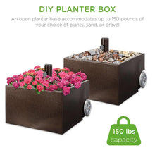 FastFurnishings Portable Wheeled Powder Coated Steel Umbrella Base Stand / Planter Box