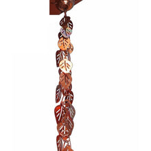 FastFurnishings Pure Copper 8.5 Ft Leaves Rain Chain Rainwater Downspout