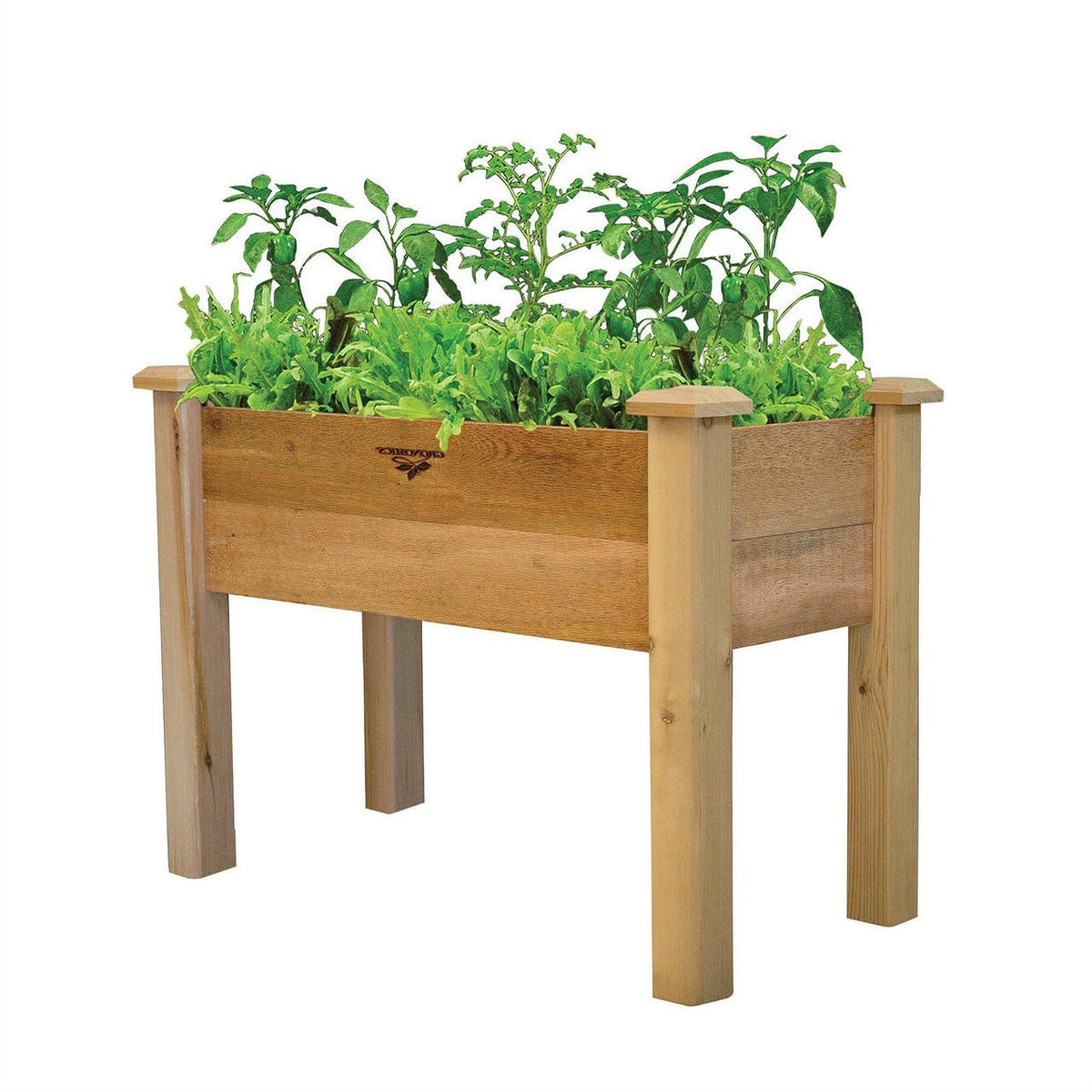FastFurnishings Raised Garden Bed Planter Box in Solid Cedar Wood in Natural Finish - 34-inch