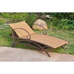 FastFurnishings Resin Wicker / Steel Multi-Position Chaise Lounge Chair Recliner