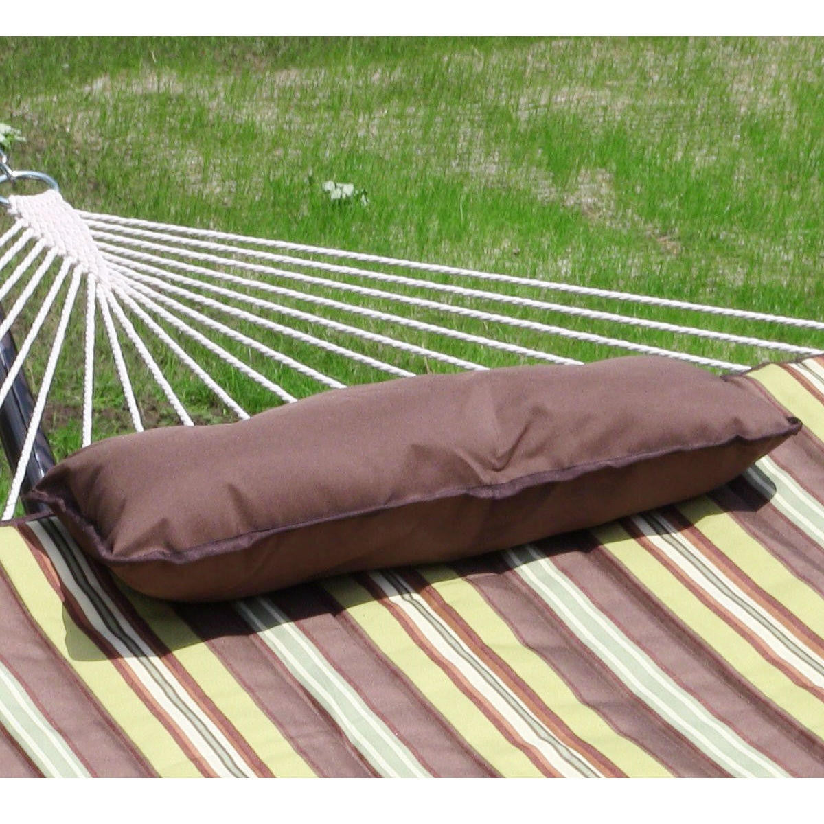 FastFurnishings Rope Hammock Set with Stand Pad and Pillow 55 x 144-inch - Desert Stripe