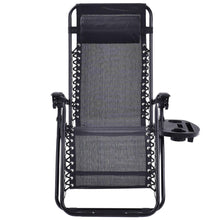 FastFurnishings Set of 2 Black Folding Outdoor Zero Gravity Lounge Chair Recliner