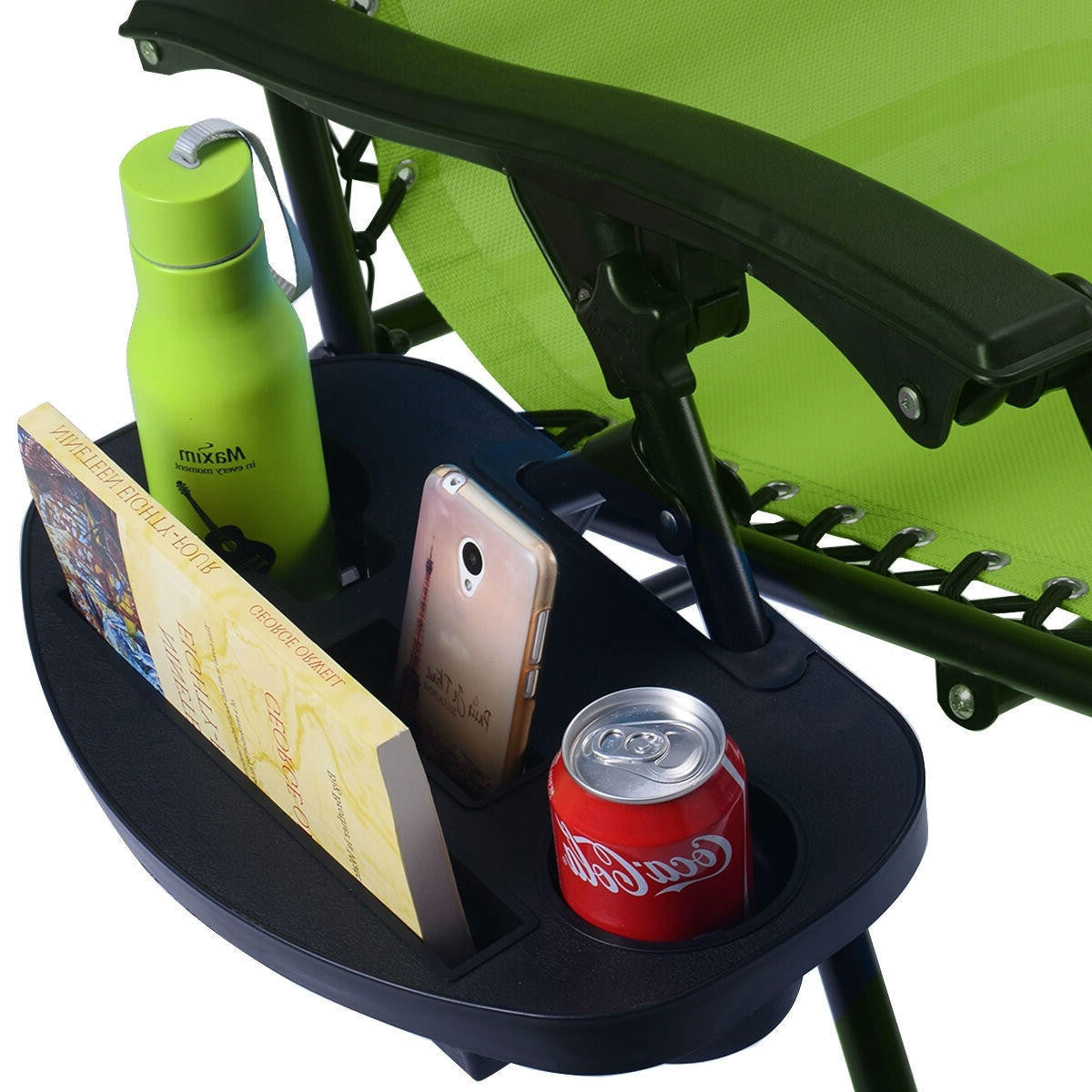 FastFurnishings Set of 2 Green Folding Outdoor Zero Gravity Lounge Chair Recliner