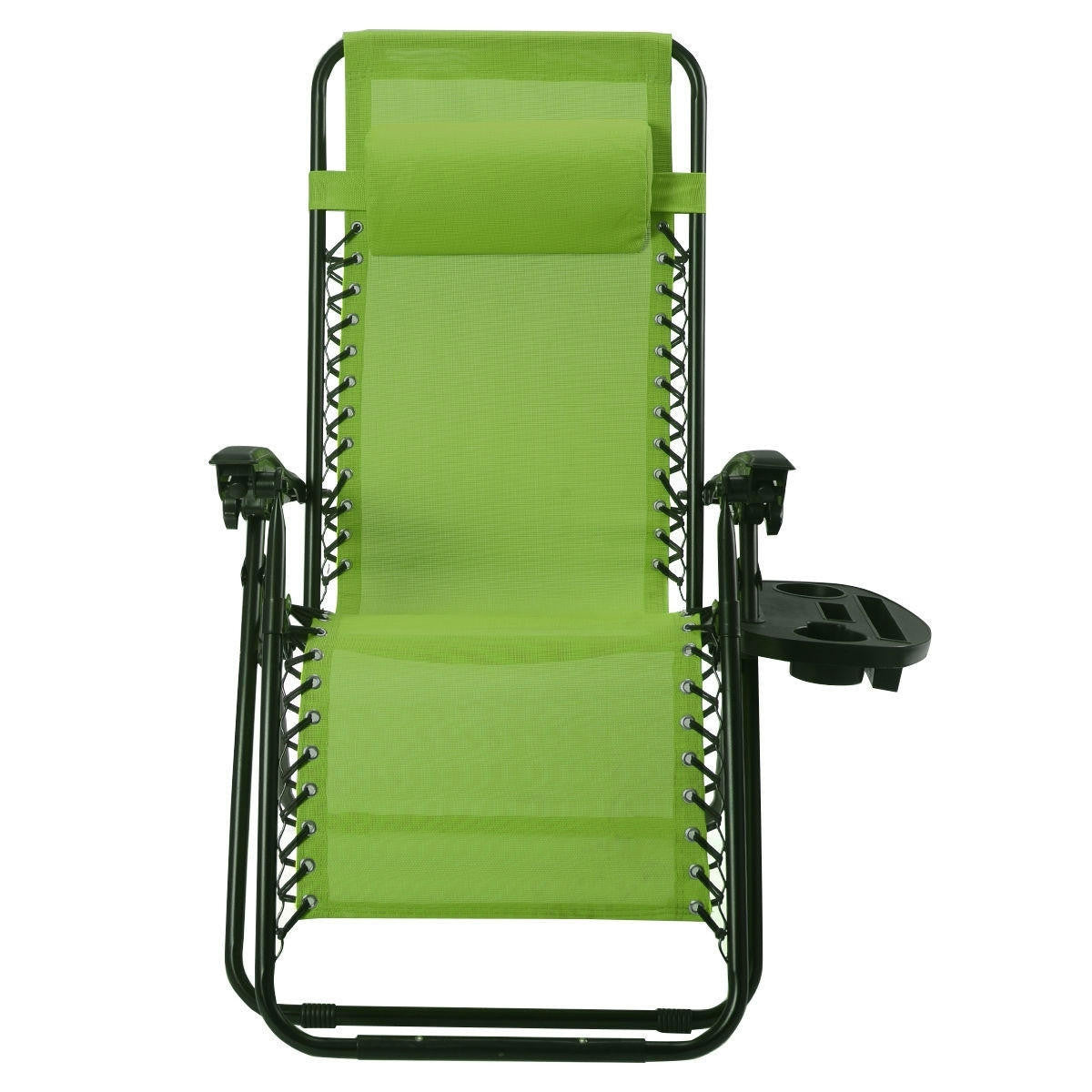 FastFurnishings Set of 2 Green Folding Outdoor Zero Gravity Lounge Chair Recliner