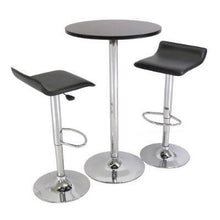 FastFurnishings Set of 2 Modern Air-Lift Adjustable Bar Stools with Black Seat