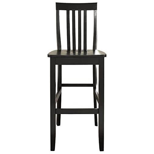 FastFurnishings Set of 2 - Solid Hardwood 30-inch Bar Stool in Black Wood Finish
