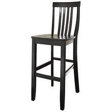 FastFurnishings Set of 2 - Solid Hardwood 30-inch Bar Stool in Black Wood Finish