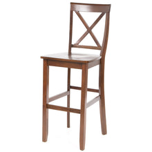 FastFurnishings Set of 2 - X-Back 30-inch Solid Wood Barstool in Mahogany Finish