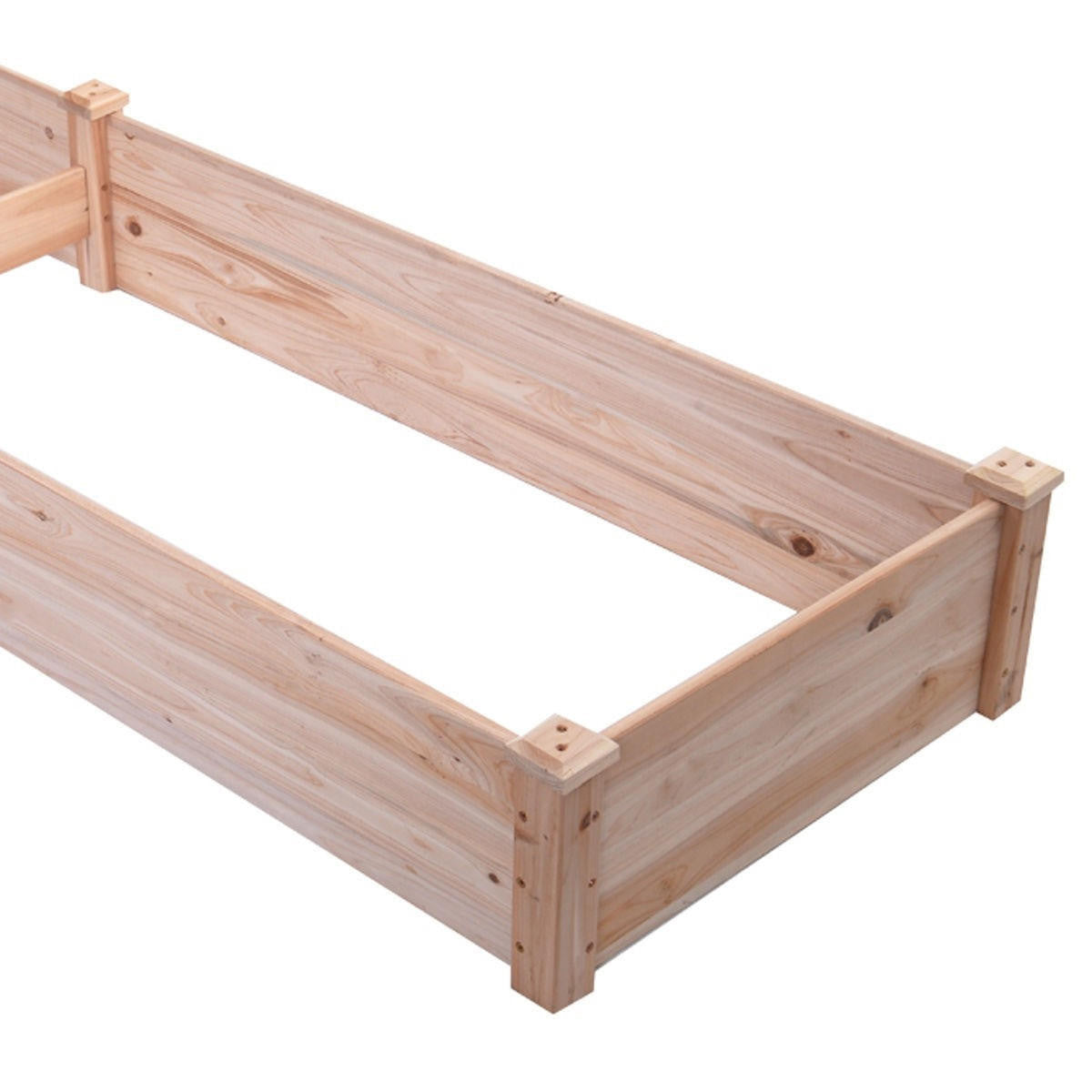 FastFurnishings Solid Cedar Wood 8 ft x 2 ft Raised Garden Bed Planter