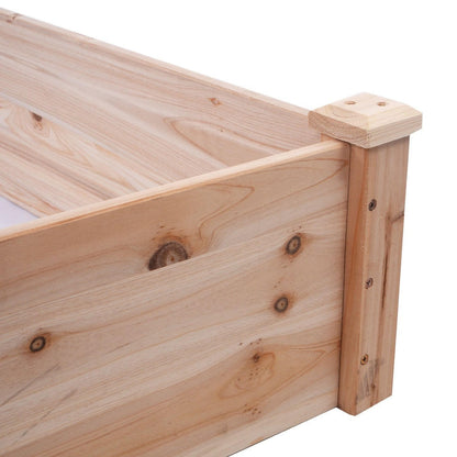 FastFurnishings Solid Cedar Wood 8 ft x 2 ft Raised Garden Bed Planter