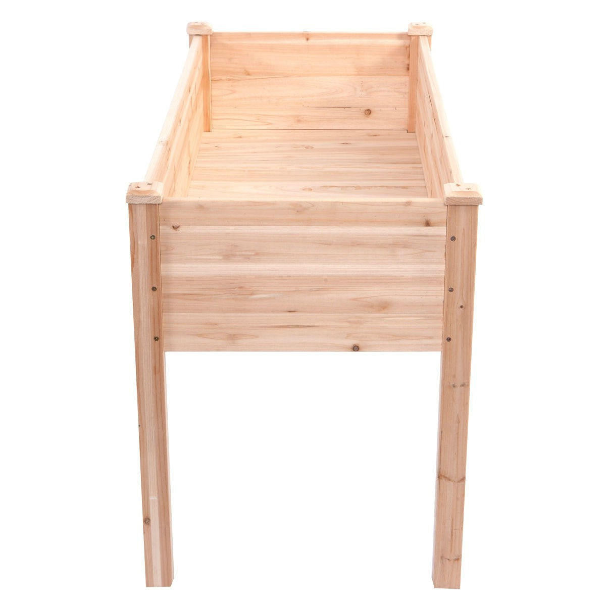 FastFurnishings Solid Wood Cedar 30-inch High Raised Garden Bed Planter Box