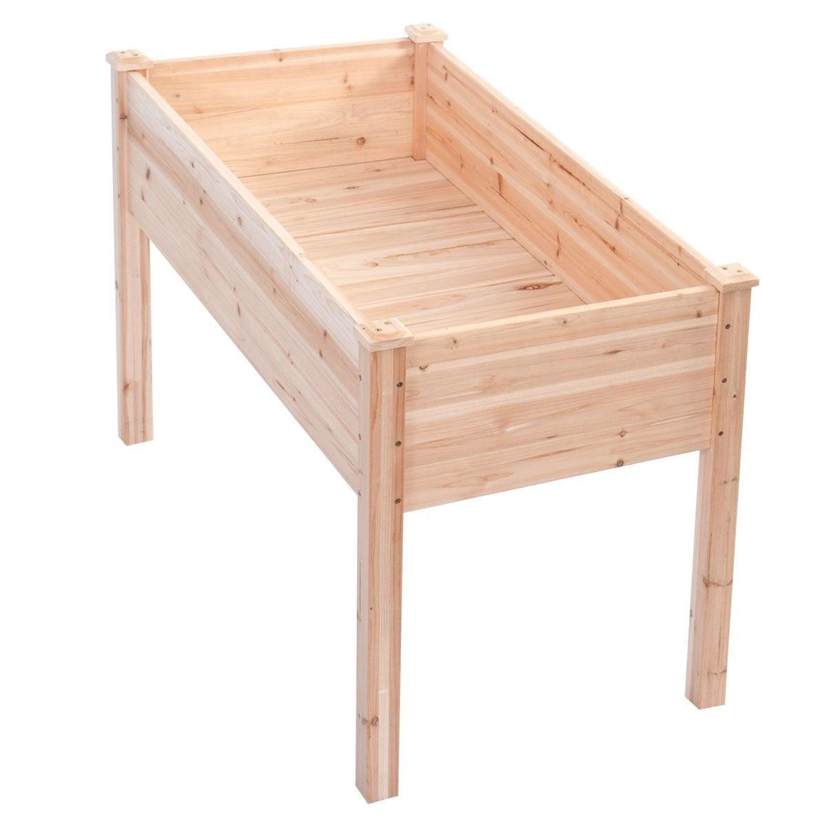 FastFurnishings Solid Wood Cedar 30-inch High Raised Garden Bed Planter Box