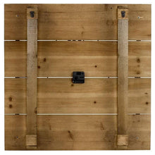FastFurnishings Square 27.5-inch Wood and Metal Wall Clock Industrial Style
