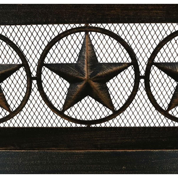 FastFurnishings Square Outdoor Steel Wood Burning Fire Pit with Star Design