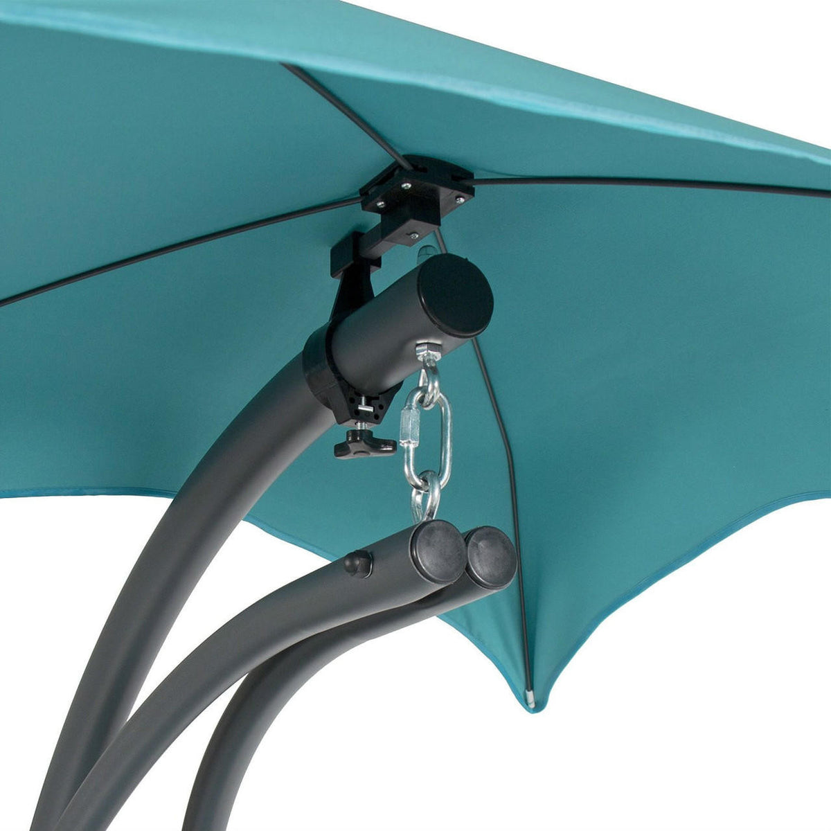 FastFurnishings Teal Single Person Sturdy Modern Chaise Lounger Hammock Chair Porch Swing