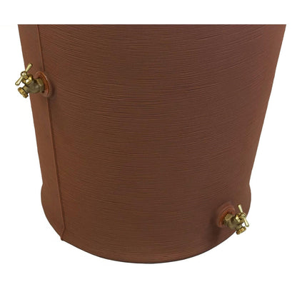 FastFurnishings Terra Cotta 50-Gallon Plastic Urn Rain Barrel with Planter Top