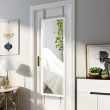 FastFurnishings White Full Length Bedroom Mirror with Over the Door or Wall Mounted Design