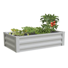 FastFurnishings White Powder Coated Metal Raised Garden Bed Planter Made In USA